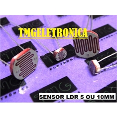 LDR, SENSOR LDR 5Mm, LDR 10Mm - SENSOR FOTOELÉTRICO, Fotoresistor LDR,Sensor de Luminosidade, SENSORS Light Dependent Resistor - LDR 10mm - Sensor de Luminosidade